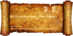 Wittenberger Benjámin névjegykártya